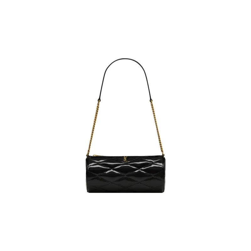 SAINT LAURENT Artificial Leather Cylinder Bag Shoulder Bag Handbag Shoulder Bag Mini Women's Black-0