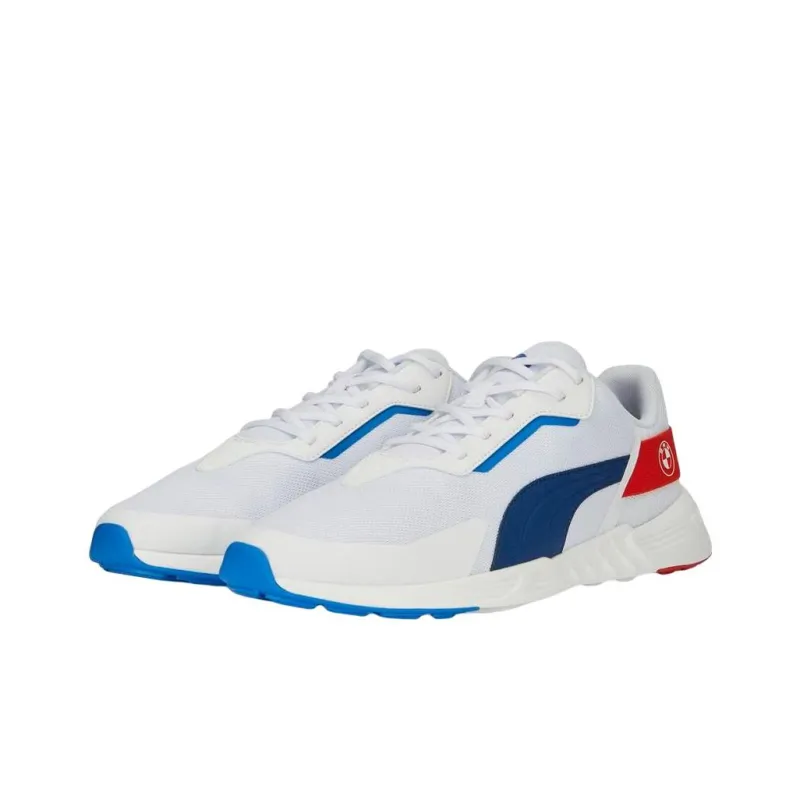 PUMA BMW M Motorsport Bmw Mms Tiburion Logo Anti-Slip Wear-Resistant Low-Top Sports Casual Shoes Men's White Blue Red-1