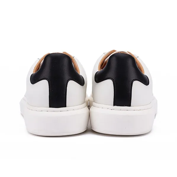 CHIORYN Minimalist Height Increasing Platform Low Top Skateboard Shoes Men's White Black Tail-4