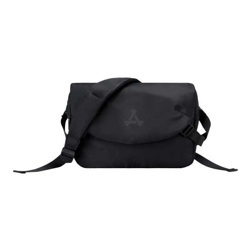 KONADCT Nylon Fabric Cycling Bag, Messenger Bag, Shoulder Bag Medium Size Unisex Black-0