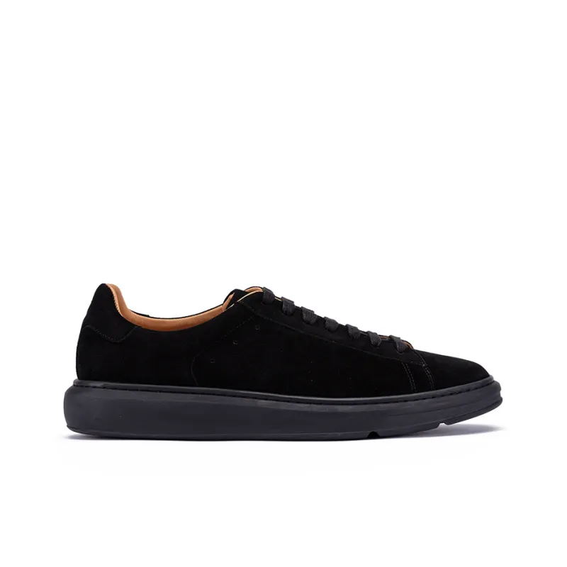 CHIORYN Vintage Inspired Height Increasing Low Top Skateboard Shoes Men's Vantara Black-1