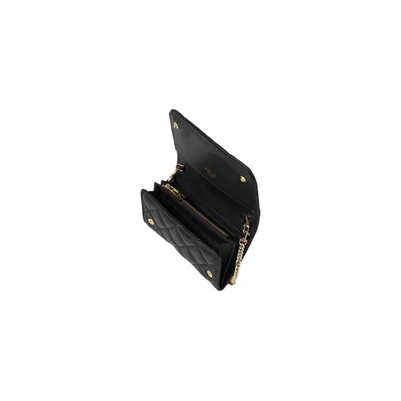 MOSCHINO Sheepskin Shoulder Bag Crossbody Bag Wallet Mini Women's Black-2