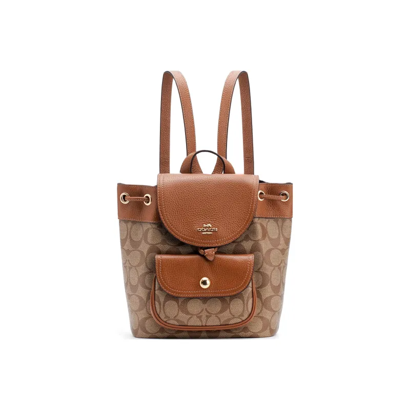 COACH Pennie Leather Backpack Small Size Women's Rusty-2