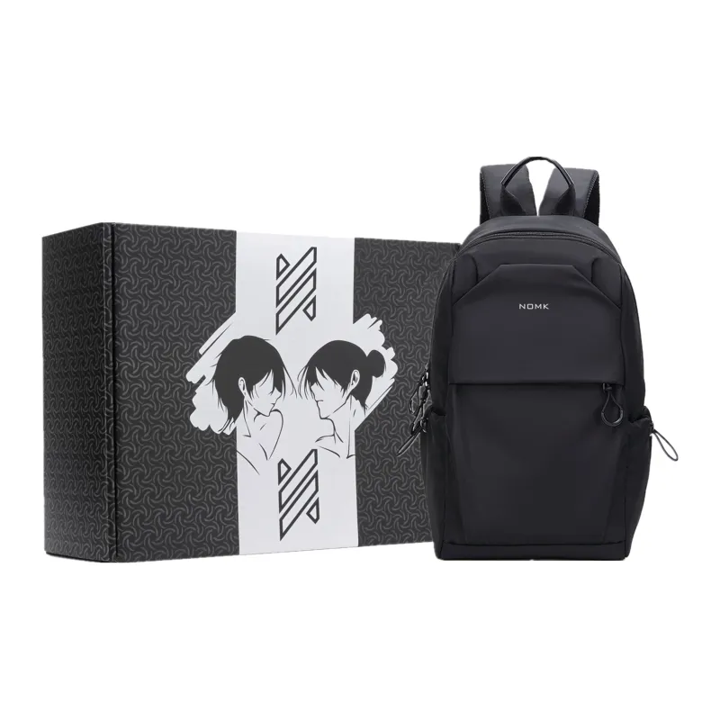 NOMK Nylon Canvas Backpack Small Size Unisex Black-5