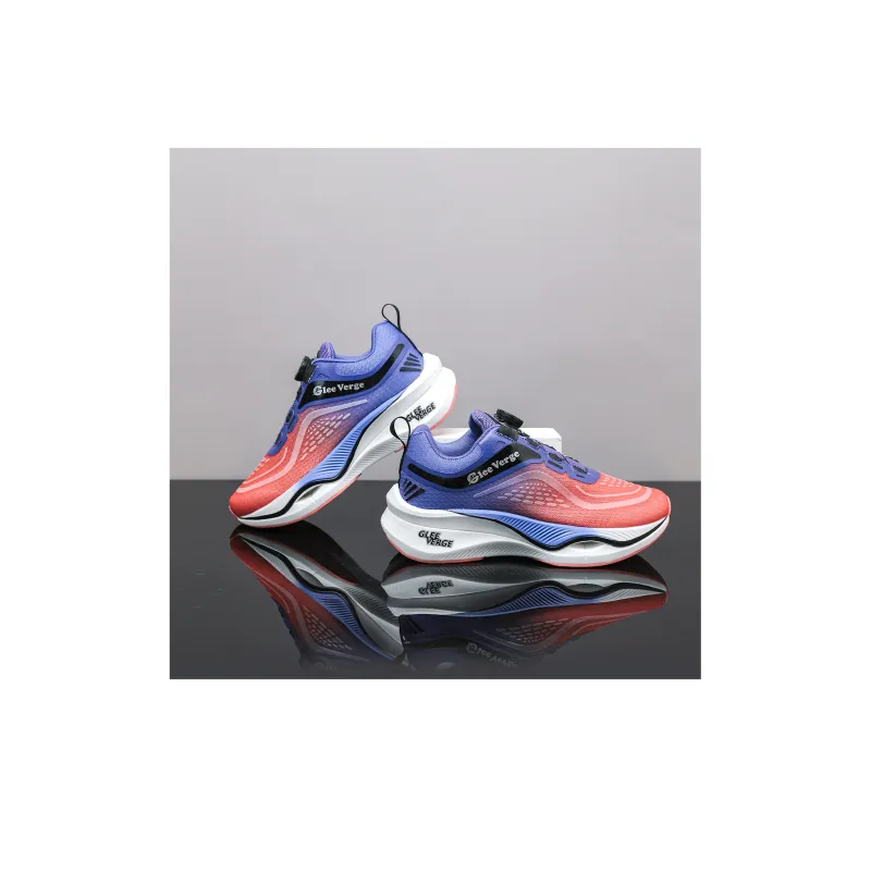 GLEE VERGE Cushioning Anti-Slip Wear-Resistant Breathable Height Increasing Sports Casual Shoes Men's Red To Blue-3