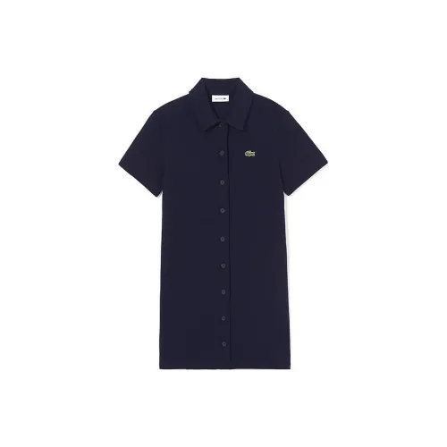 LACOSTE Short-Sleeved Dresses Women's Navy Blue