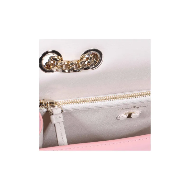 FERRAGAMO Vara Calfskin Portable Crossbody Bag Shoulder Bag Women's Pink-4