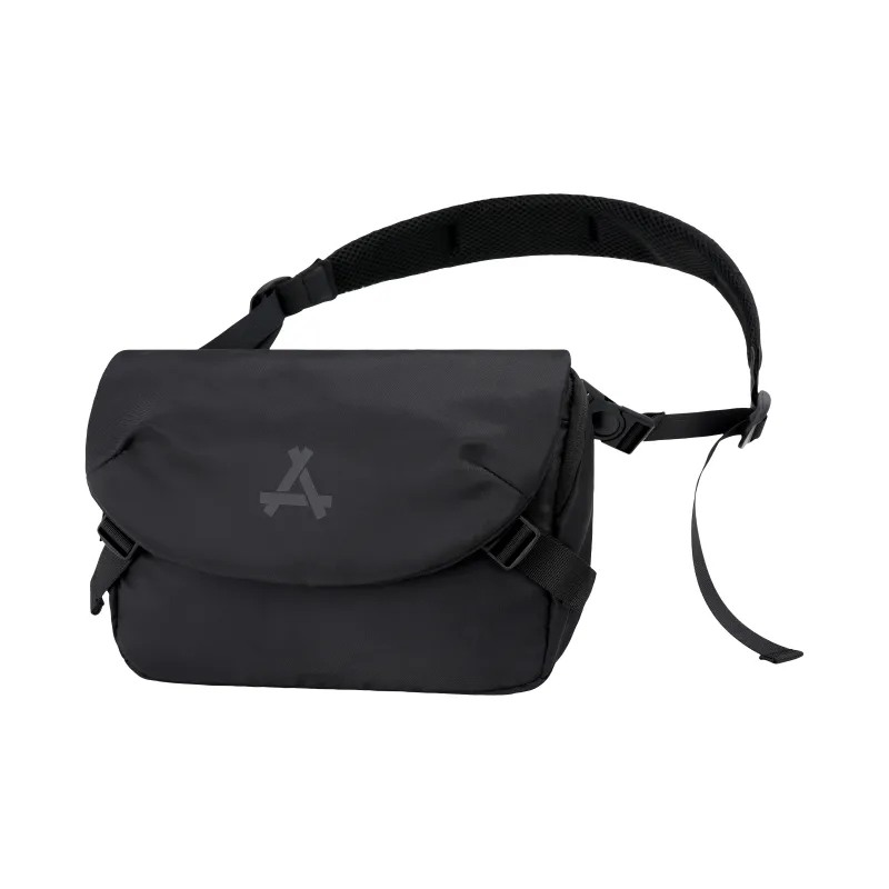 KONADCT Nylon Fabric Cycling Bag, Messenger Bag, Shoulder Bag Medium Size Unisex Black-2