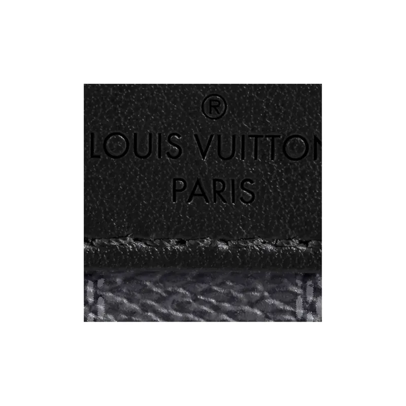 LOUIS VUITTON Canvas With Leather Wrist Bag Clutch Regular Men's Black-4