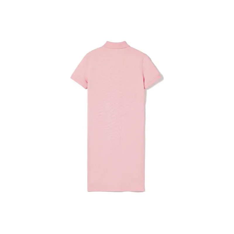 LACOSTE Short Sleeved Dress Women's Rose Pink-1