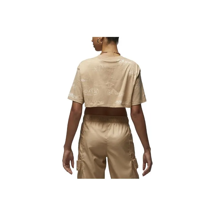 Jordan Artist Series By Parker Duncan Crop Tops Women's Khaki-1