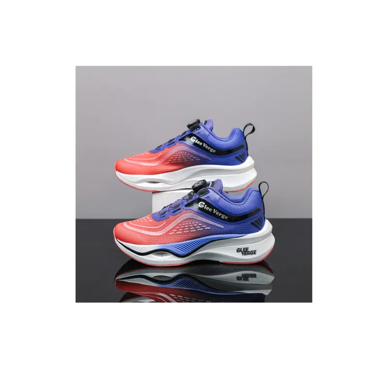 GLEE VERGE Cushioning Anti-Slip Wear-Resistant Breathable Height Increasing Sports Casual Shoes Men's Red To Blue-2