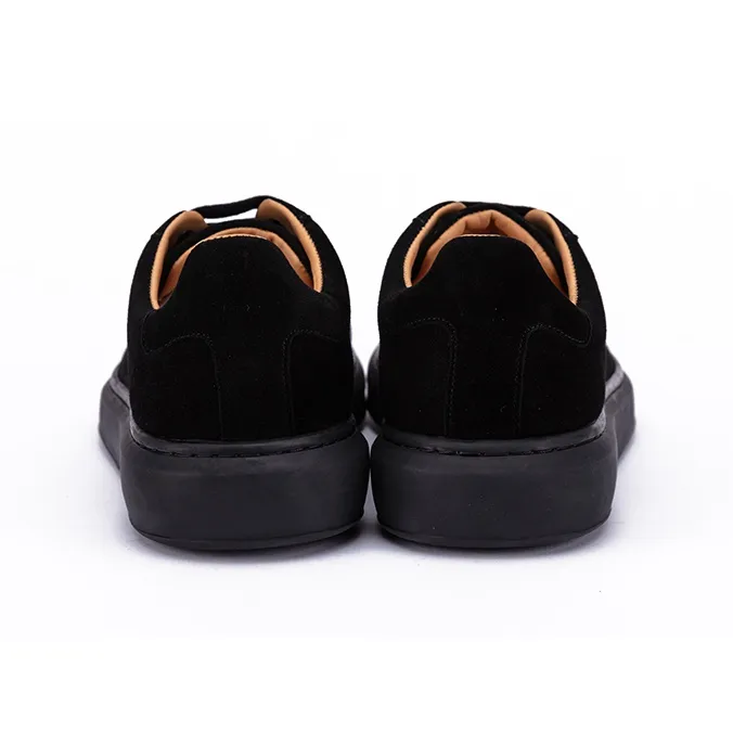 CHIORYN Vintage Inspired Height Increasing Low Top Skateboard Shoes Men's Vantara Black-4