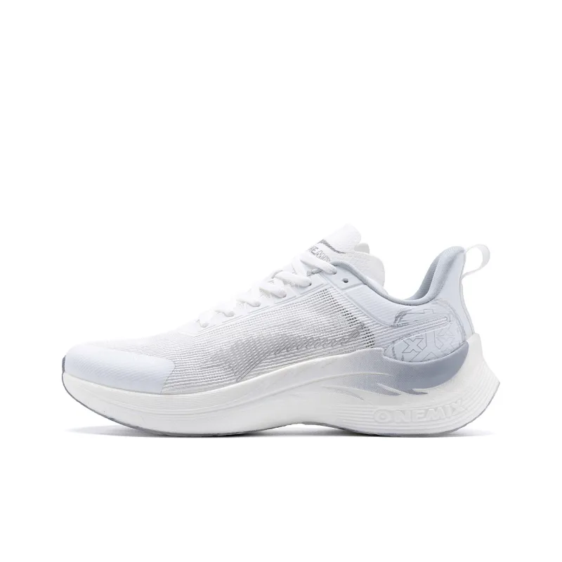 ONEMIX Yi Shuang Body Measurement Professional Racing Running Shoes Unisex White Silver Gray-1