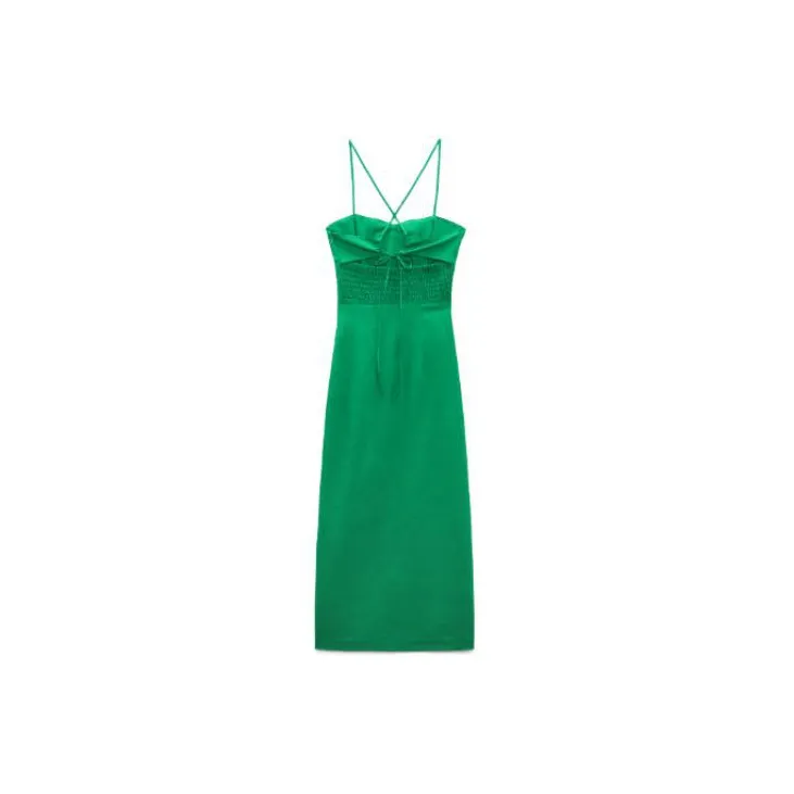 ZARA Sleeveless Dresses Women's Green-1