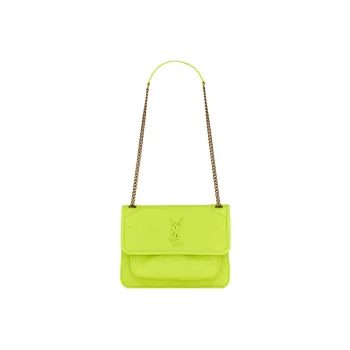 SAINT LAURENT Niki Sheepskin Portable Crossbody Bag Shoulder Bag Women's Neon Yellow