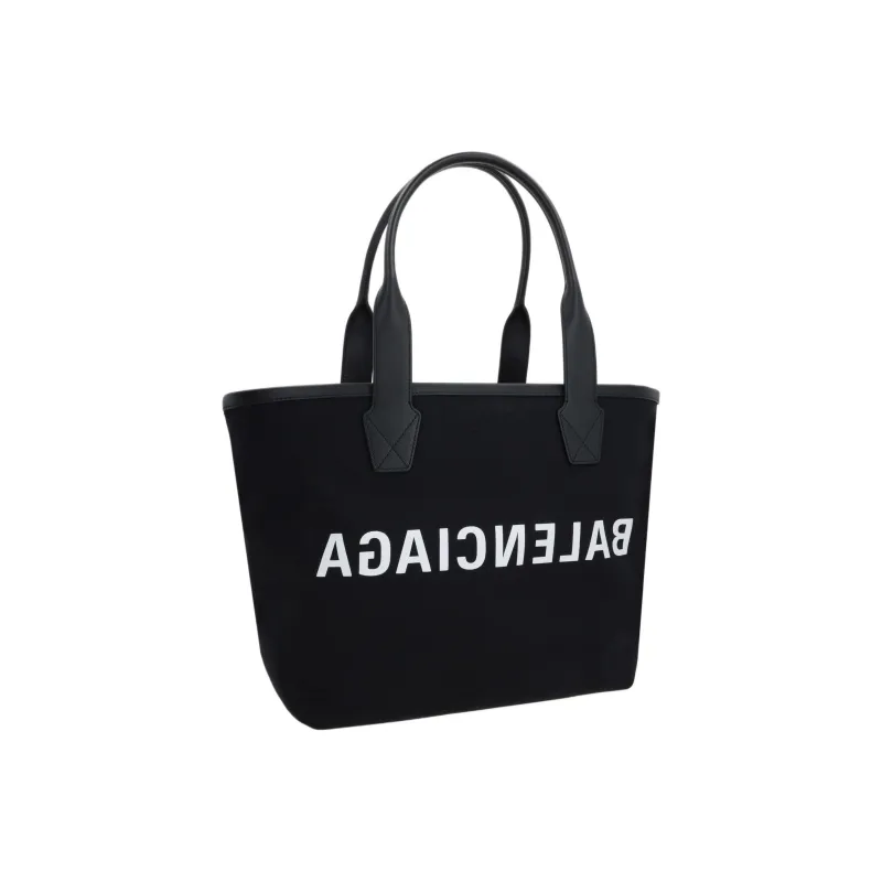 Balenciaga 100% Cotton Tote Bag, Shopping Bag, Handbag Trumpets Women's Black-3