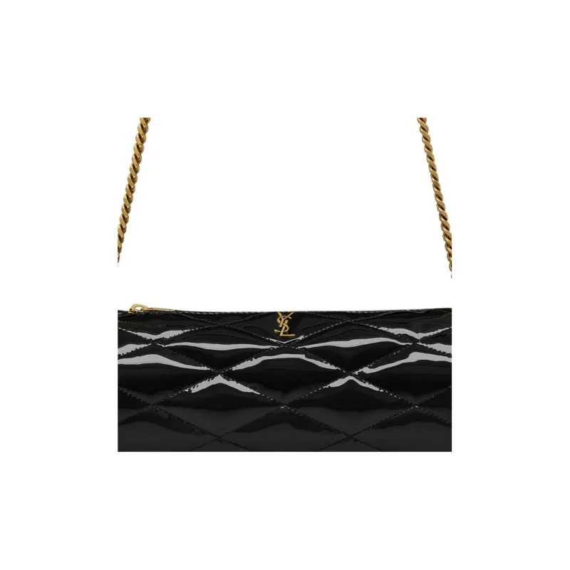 SAINT LAURENT Artificial Leather Cylinder Bag Shoulder Bag Handbag Shoulder Bag Mini Women's Black-4