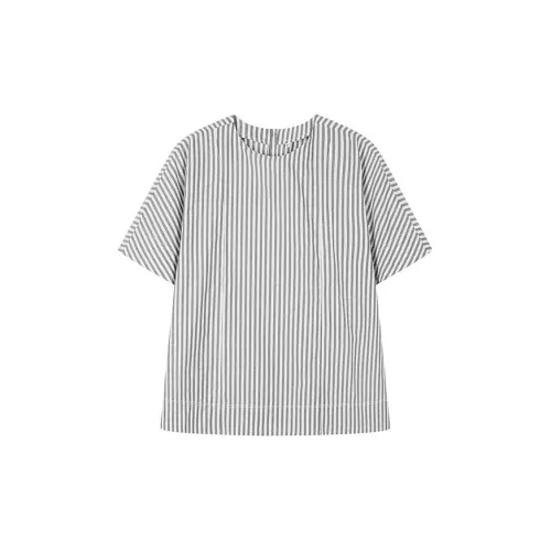 MUJI T-Shirts Women's Black Stripe