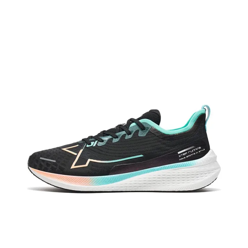 XTEP Two Thousand Kilometers 1.0 Breathable Lightweight Low Top Long Distance Running Shoes Men's Black Green-0