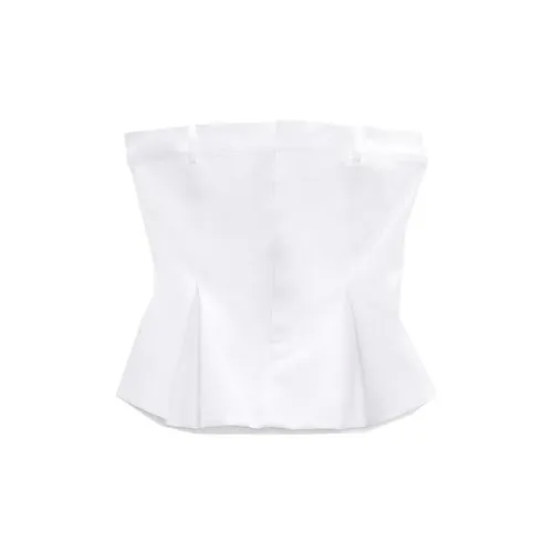 ZARA Strapless Tops Women's White