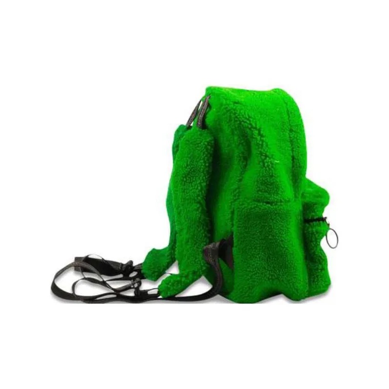OFF WHITE Fuzzy Fur Binder Backpack 'Green'-1