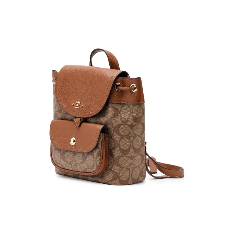 COACH Pennie Leather Backpack Small Size Women's Rusty-1