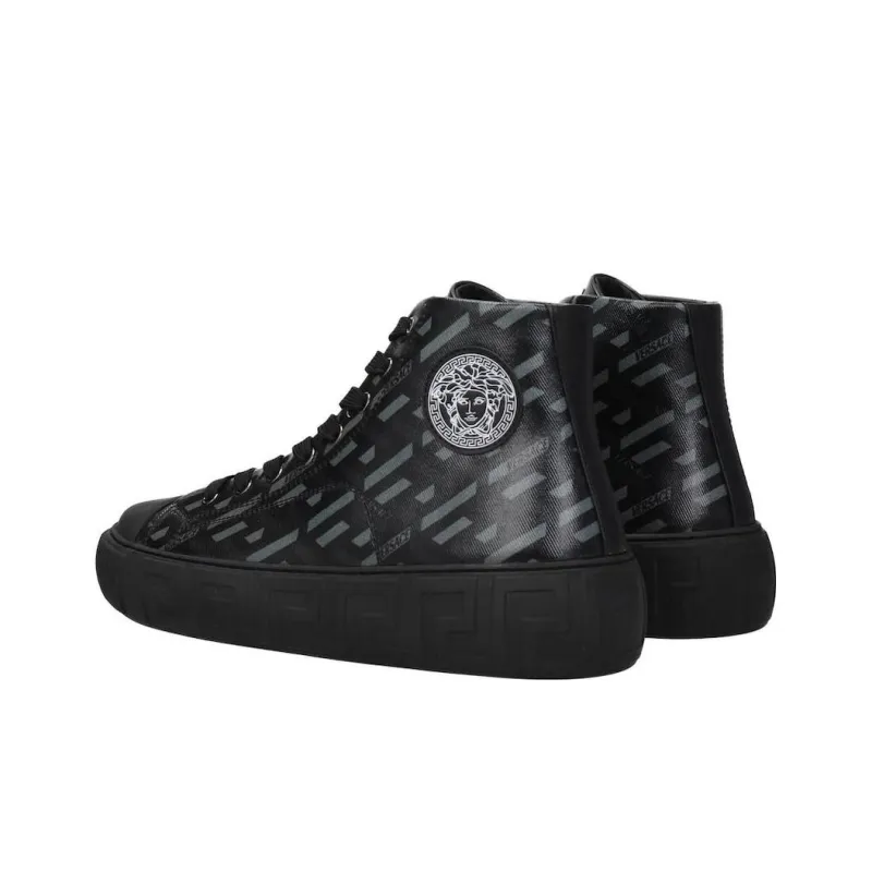 VERSACE Stylish Skateboarding Shoes Men's Black-3