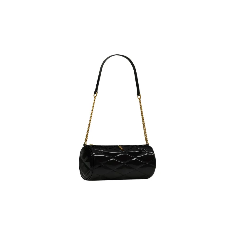 SAINT LAURENT Artificial Leather Cylinder Bag Shoulder Bag Handbag Shoulder Bag Mini Women's Black-1
