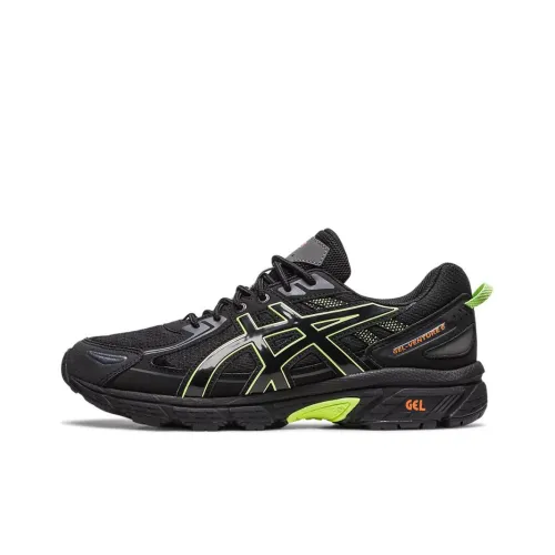 Asics Gel-Venture 6 Running Shoes Unisex Low-Top Black/Orange/Green