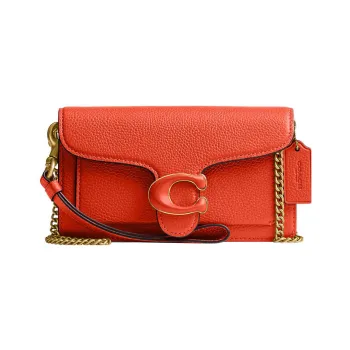 COACH Tabby Pebbled Leather Messenger Bag Shoulder Bag Crossbody Bag Small Size Women's Orange