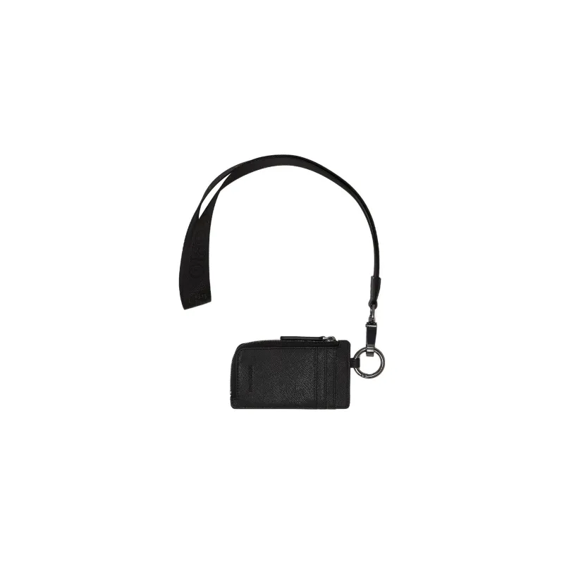 EMPORIO ARMANI Leather Halter Wallet Men's Black-1