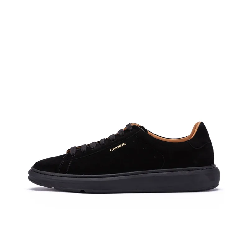 CHIORYN Vintage Inspired Height Increasing Low Top Skateboard Shoes Men's Vantara Black-0