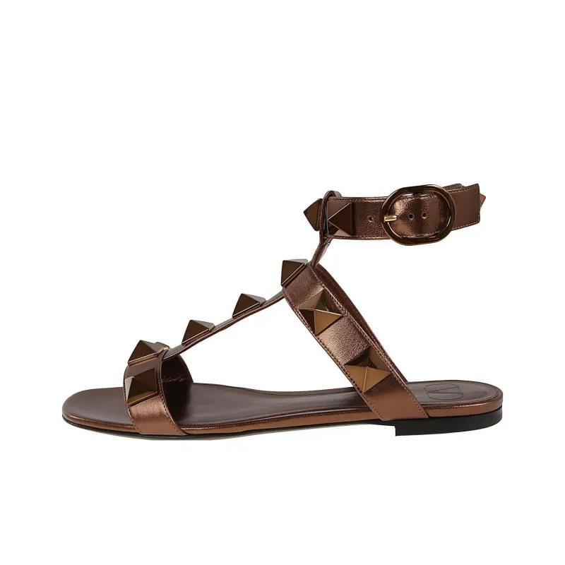 Valentino ROCKSTUD One Strap Sandals Women's Bronze-0