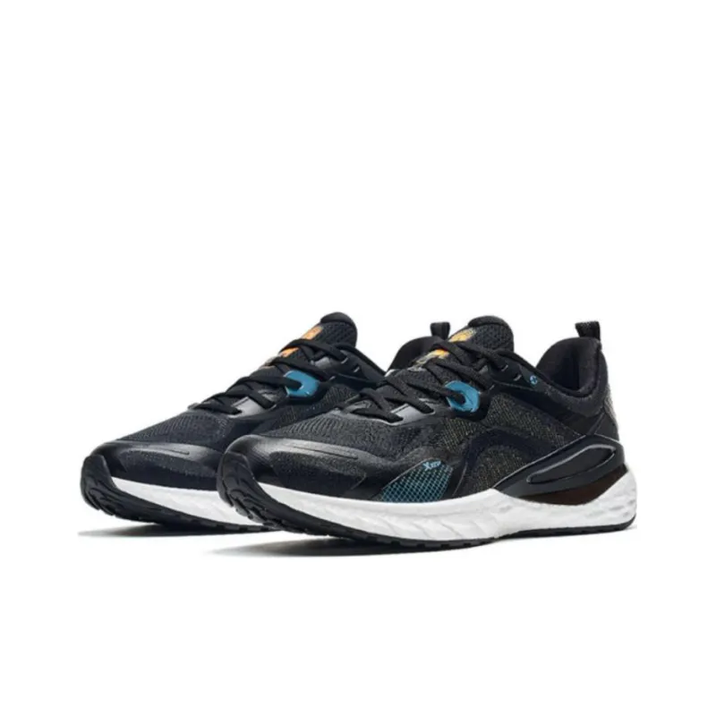 XTEP Shock Absorbers Slip Resistant, Abrasion Resistant, Breathable Low Top Running Shoes Men's Black Blue-2
