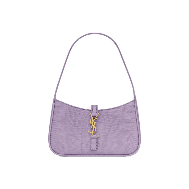 SAINT LAURENT Lizard Skin Hobo Bag, Shoulder Bag, Handbag Women's Light Purple-0