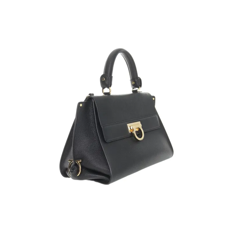 FERRAGAMO Calfskin Handbag Crossbody Bag Regular Women's Black-1