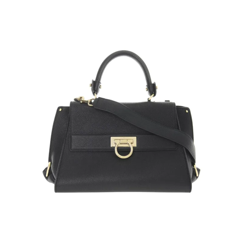 FERRAGAMO Calfskin Handbag Crossbody Bag Regular Women's Black-0