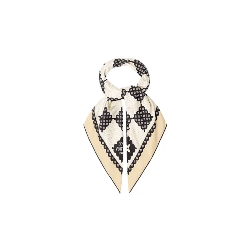 LOUIS VUITTON Silk Scarves Women's Beige-2