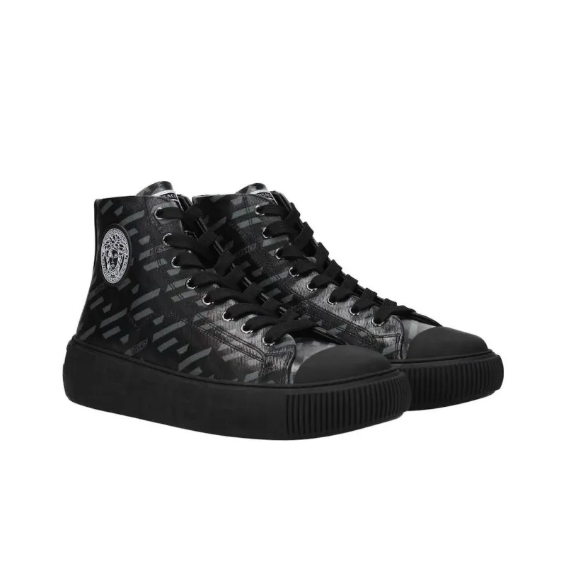 VERSACE Stylish Skateboarding Shoes Men's Black-1