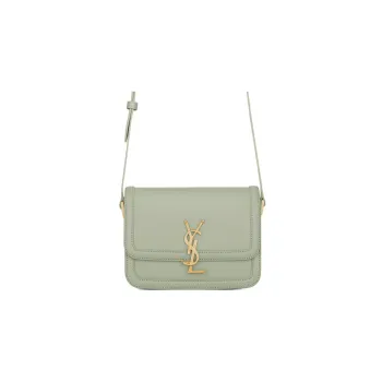 SAINT LAURENT SOLFERINO Cow Leather Tofu Bag Shoulder Bag Crossbody Bag Small Size Women's Light Green