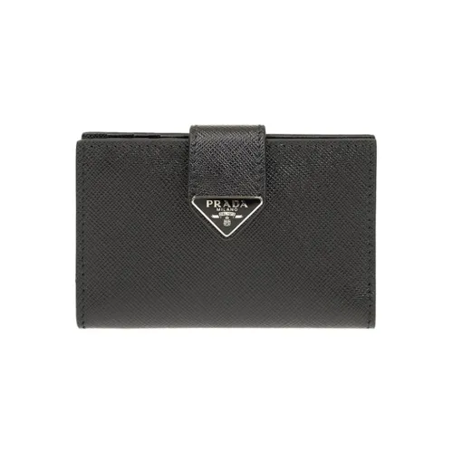 PRADA Calfskin Wallet Regular Women's Black