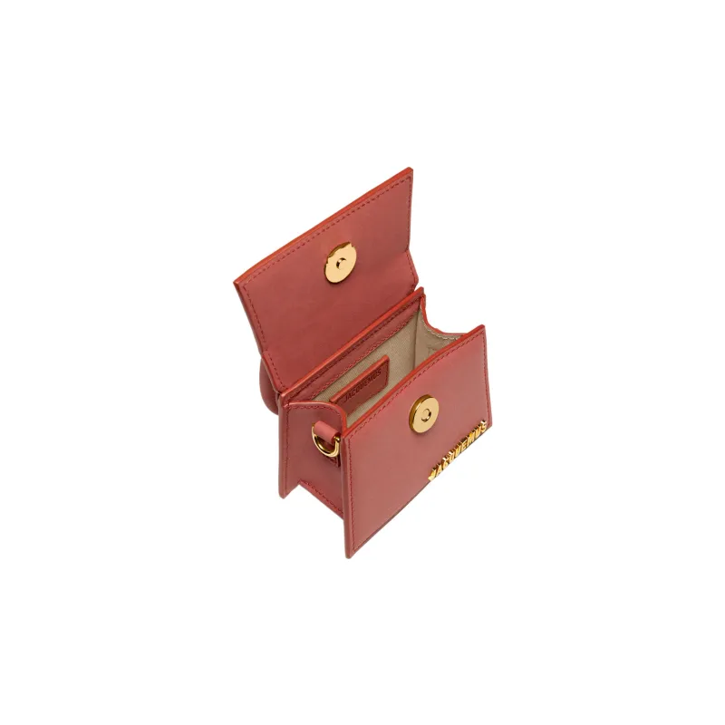 Jacquemus Le Chiquito Leather Shoulder Bag Crossbody Bag Handbag Mini Women's Deep Red-3