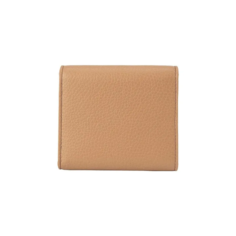 GUCCI Litchi Grain Cow Leather Wallet Women's Apricot-1