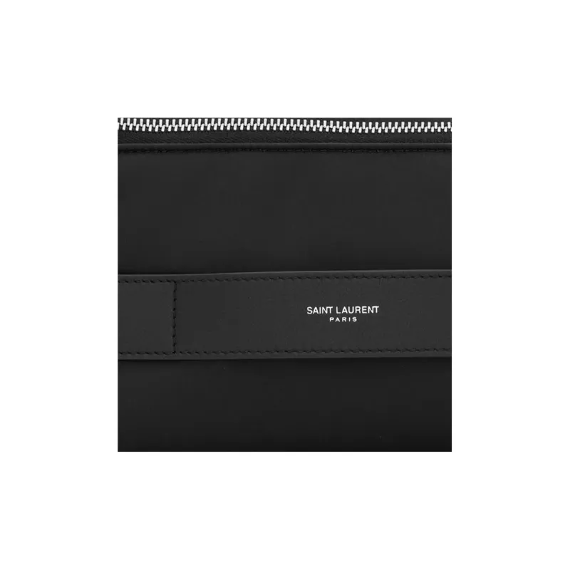 SAINT LAURENT PARIS Fabric With Cow Leather Dressing Bag Makeup Bag Women's Black-4