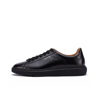 CHIORYN Minimalist Black Warrior Platform Low Top Skateboard Shoes Men's Black