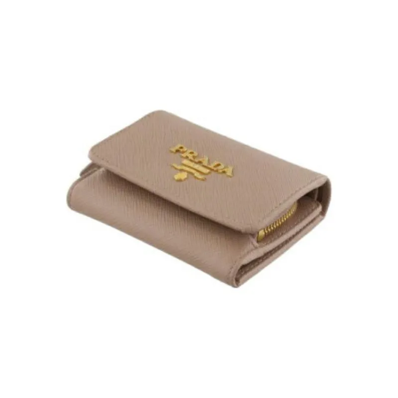 PRADA Leather Wallet Women's Dusty Pink-2