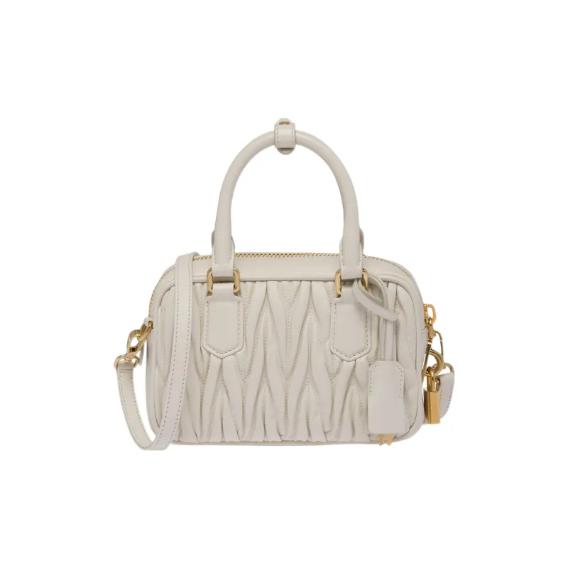 MIU MIU Arcadie Collection Matelassé Soft Sheep Leather Shoulder Bag Crossbody Bag Handbag Women's White-2