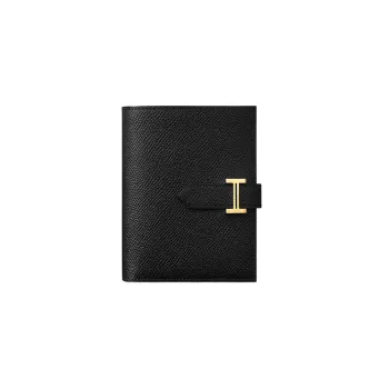 HERMES Epsom Calfskin Wallet Women's Black