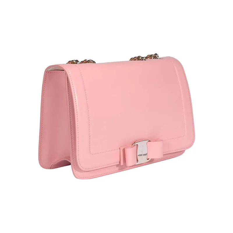 FERRAGAMO Vara Calfskin Portable Crossbody Bag Shoulder Bag Women's Pink-1